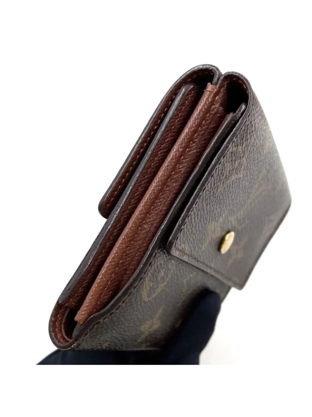 Louis Vuitton Porte Monet Billets Cult Cles Monogram Leather Brown Trifold
